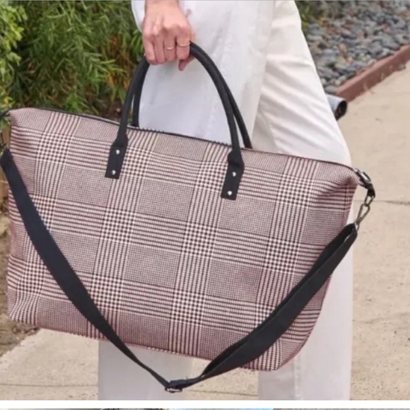 Lulu Dharma Traveler Weekender Tote Bag, Teal/Beige NWT Still in pkg - Picture 2 of 14